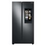 Samsung - 36 in. Wide 27.3 cu. ft. Side-by-Side Smart Refrigerator with Family Hub - Black Stainless Steel - Image 1