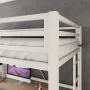 Amolife Twin Size Loft Bed Frame, Metal Bunk Bed with Removable Ladder and Full-Length Guardrail, Safe Heavy-Duty Frame, White - Image 3