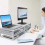 Simple Trending 2-Tier Monitor Stand Riser, Metal Desk Organizer Stand with Anti-Slip Suction Cup for Laptop, Computer, iMac, Pc, Printer,Silver - Image 4