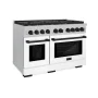 ZLINE - 48 in. Wide 8 Burner Autograph Paramount Dual Fuel Freestanding Range with White and Black Accents - White - Image 3