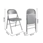 Mainstays All-Steel Metal Folding Chair, Gray - Image 3