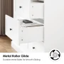 Homfa 6 Drawer Double Dresser White, Wood Storage Cabinet for Living Room, Chest of Drawers for Bedroom - Image 5