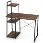 Brown Computer Desk with Shelves and 3-Tier Storage Bookshelf - Image 3