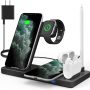 WAITIEE Wireless Charger 5 in 1 Wireless Charging Station for iWatch SE/6/5/4/3/2/1,AirPods3/2/1, Pencil,Fast Charger Dock for iPhone 12/Pro/11/11 Pro Max/XR/XS Max/Xs Black(No iWatch Charging Cable) - Image 5