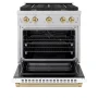 ZLINE - 30 in. Wide 4 Burner 4.2 cu. ft. Autograph Paramount Dual Fuel Freestanding Range with White and Bronze Accents - White - Image 2