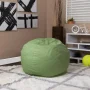 Emma + Oliver Small Solid Green Refillable Bean Bag Chair for Kids and Teens - Image 1