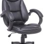 Executive Office Chair PU Leather High-Back Ergonomic Office Chair, Blue, High back with Armrest Pad - Image 2