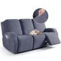 TAOCOCO Recliner Sofa Covers 3 Pieces Reclining Couch Covers for 3-Seater Sofa Furniture Protector w/ Pockets, Dark Gray - Image 1