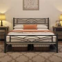 Renwick Skylar Cloud-Inspired Design Metal Bed, Full, Black - Image 2