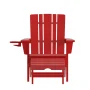 Avir Commercial All-Weather Adirondack Chair with Pullout Ottoman & Cupholder - Image 4