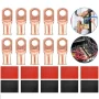 20PCS 1/0 AWG Gauge Copper Lugs W/ BLACK & RED Heat Shrink Ring Terminals Wire - Image 6