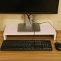 Monitor Height Increasing Bracket ,Wooden Monitor Stand LED Computer Monitor Riser Desktop Organizer Display Rack Purplish White - Image 5