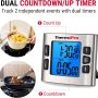 Kitchen Timer TM02 24 Hours Digital Dual Cooking Stop Watches Magnetic Clock Adj - Image 3