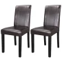 ZENY 4 Pieces Simple Style Parson Chair Urban Leather Dining Seats, Brown - Image 6