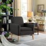 29 in. Wide Black Modern Linen Accent Single Armchair - Image 6
