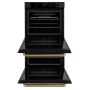 ZLINE - Autograph 30 in. True Convection Double Wall Oven in Black Steel with Gold Helix Handles (WADBZ-30-KG) - Black Stainless Steel - Image 2