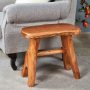 Rustic Natural Edge Cedar Wood Bench Stool End Side Table Unique Accent Table 20x13x19" - Image 4
