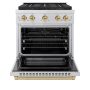 ZLINE - 30 in. Wide 4 Burner Autograph 4.2 cu. ft. Freestanding Paramount Gas Range with DuoPro Cooktop and Bronze Accents - Stainless Steel - Image 2
