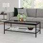 Alexis 45 in. Blackened Bronze Rectangle Glass Top Coffee Table with Shelf - Image 4