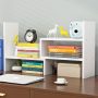 Desk Shelf, Adjustable Desktop Storage Organizer, Wood Display Shelf Rack, Of... - Image 4