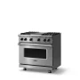 Viking - 5.1 Cu. Ft. 36"W Freestanding Gas Sealed 4 Burner Range with Griddle - Stainless Steel - Stainless Steel - Image 2