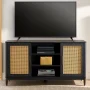Better Homes & Gardens Springwood Cane TV Stand for TV's up to 65", Charcoal Finish - Image 2