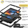 SEYMAC stock Case for iPad 9th/ 8th/ 7th Generation 10.2'', Shockproof with Screen Protector, Pencil Holder [360° Rotating Hand Strap] & Stand, for iPad 10.2 inch 2021-2019 (Black) - Image 5