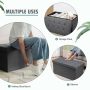 31.5 Inch Storage Ottoman Footrest with Removable Storage Bin - Light Gray - Image 6