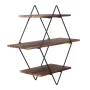 3 Tier Industrial Geometry Wood Floating Shelf Heavy Duty Hanging Wall Mounted Unit - Image 6