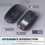 Wireless Mouse, G12 Slim LED Rechargeable Silent Wireless Mouse for Laptop, 2.4G Portable USB Optical Computer Mouse Wireless Computer Mice, Matte Black - Image 6