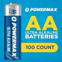 Powermax 100-Count Double AA Batteries, Ultra Long Lasting Alkaline Battery for Home and Office, 10-Year Shelf Life, Reclosable Packaging - Image 3