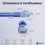 GearIT Cat 6 Ethernet Cable 7 ft (20-Pack) - Cat6 Patch Cable, Cat 6 Patch Cable, Cat6 Cable, Cat 6 Cable, Cat6 Ethernet Cable, Network Cable, Internet Cable - Blue 7 Feet - Image 6