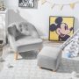 Soft Velvet Upholstered Kids Sofa Chair with Ottoman - Image 1
