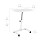 Seville Classics airLIFT® Height Adjustable Mobile Rolling Laptop Cart Desk w/ Wheels, White, Flat (24") - Image 4