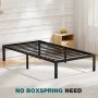 ZUNMOS 14 Inches Twin Bed Frame, Heavy Duty Metal Platform with Storage Space Under Frame, No Box Spring Needed Twin Size Bed Frame, Black - Image 3