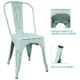 Lacoo Outdoor Dining Chair Bistro Stackable Metal Chairs Set of 4, Dream Blue - Image 6