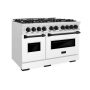 ZLINE - 48 in. Wide 8 Burner Autograph Classic Dual Fuel Freestanding Range with White and Black Accents - White - Image 3