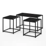 Furinno 3-Pcs Modern Wood and Metal Living Room Table Set, Americano / French Oak Grey - Image 4