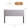 Rest Haven Eugene Diamond Tufted Upholstered Headboard, Queen, Gray - Image 2