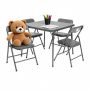 Flash Furniture Mindy Kids 5-Piece Folding Square Activity Table and Chairs Set, Gray - Image 2