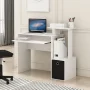 Furinno Econ Multipurpose Home Office Computer Writing Desk w/Bin, White/Black - Image 6