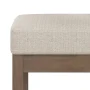 Milltown Platinum Upholstered Tweed Look Fabric Rectangle Footstool Ottoman 27 in. W Ottoman - Image 2