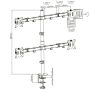 Quad Monitor Desk Mount Adjustable Clamp Stand Heavy Duty 4 Screens up to 32" - Image 2