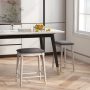 24 Inch Bar Stool Set of 2 with Padded Seat Cushions and Wood Legs - Image 2
