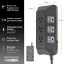 GE Adapt 9-Outlet Surge Protector Power Strip, 8ft Braided Cord, Black - Image 4