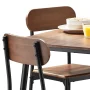 Mainstays 5-Piece Modern Wood & Metal Dining Room Set, Walnut Color for Indoor - Image 4