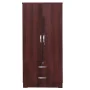 Better Home Products Grace Wood 2-Door Wardrobe Armoire with 2-Drawers Mahogany - Image 2