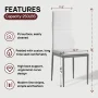 Ktaxon Modern Dining Chairs with High Back, 4 Person PU Leather Padded Chairs for Dining Room, Kitchen, Home, Creamy White - Image 2