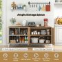 63 Inches Buffet Sideboard with 4 Compartments and Push-to-Open Cabinet - Image 5