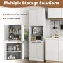 Oak 75 Inch Kitchen Pantry Cabinet Tall Cupboard with Doors and Shelves - Image 6